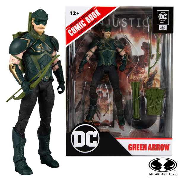 McFarlane DC Direct Page Punchers Green Arrow with Injustice 2 Comic 7 Inch Scale Action Figure